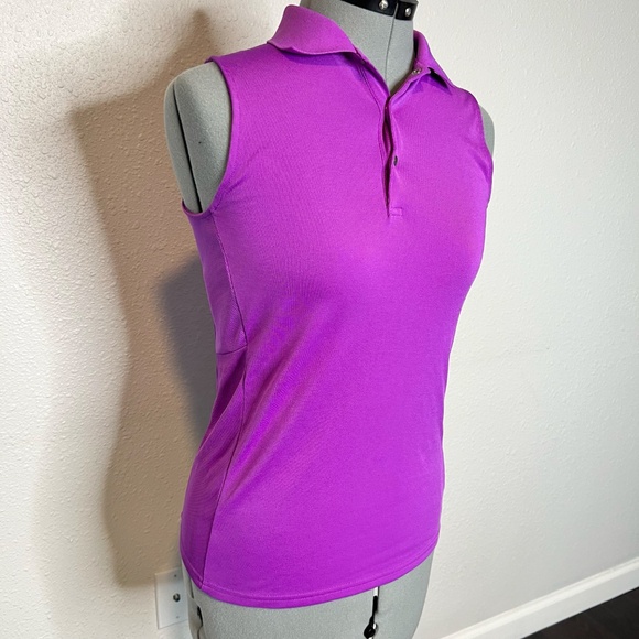 Fuchsia Top Polo Golf Shirt Collared Sleeveless Size Small - Picture 2 of 6